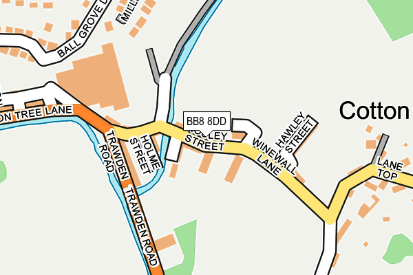 BB8 8DD map - OS OpenMap – Local (Ordnance Survey)