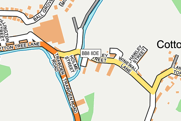 BB8 8DE map - OS OpenMap – Local (Ordnance Survey)