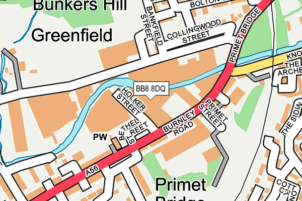 Map of BURNLEY AERIALS LTD at local scale