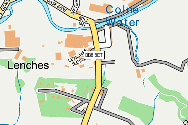 BB8 8ET map - OS OpenMap – Local (Ordnance Survey)