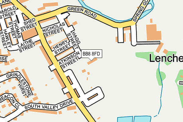 BB8 8FD map - OS OpenMap – Local (Ordnance Survey)