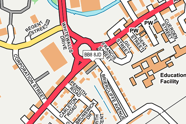 BB8 8JD map - OS OpenMap – Local (Ordnance Survey)