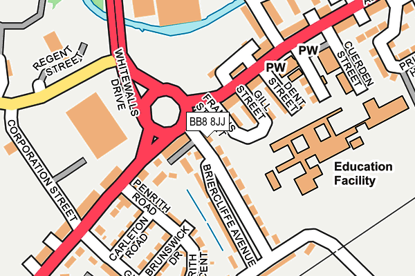 BB8 8JJ map - OS OpenMap – Local (Ordnance Survey)