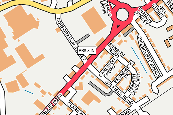 BB8 8JN map - OS OpenMap – Local (Ordnance Survey)