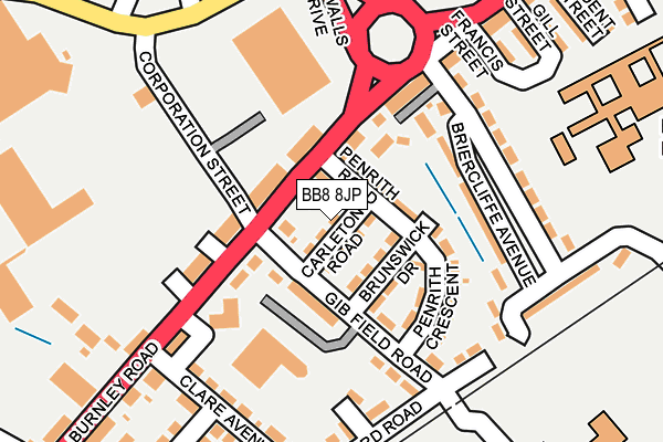 BB8 8JP map - OS OpenMap – Local (Ordnance Survey)