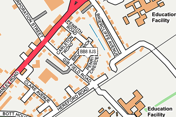 BB8 8JS map - OS OpenMap – Local (Ordnance Survey)