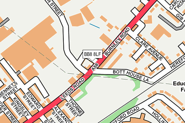 BB8 8LF map - OS OpenMap – Local (Ordnance Survey)