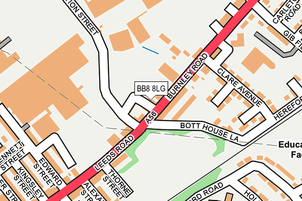BB8 8LG map - OS OpenMap – Local (Ordnance Survey)