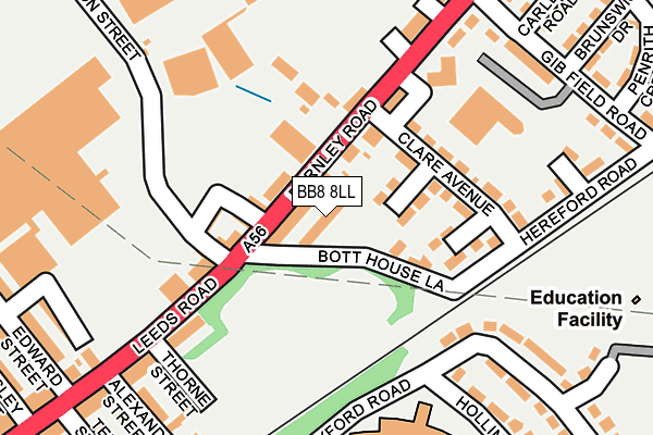 BB8 8LL map - OS OpenMap – Local (Ordnance Survey)