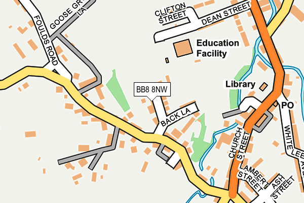 BB8 8NW map - OS OpenMap – Local (Ordnance Survey)