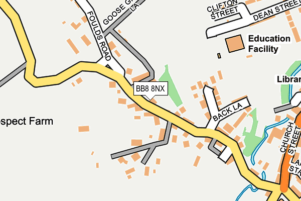 BB8 8NX map - OS OpenMap – Local (Ordnance Survey)