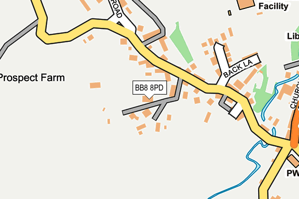 BB8 8PD map - OS OpenMap – Local (Ordnance Survey)