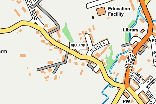 BB8 8PE map - OS OpenMap – Local (Ordnance Survey)