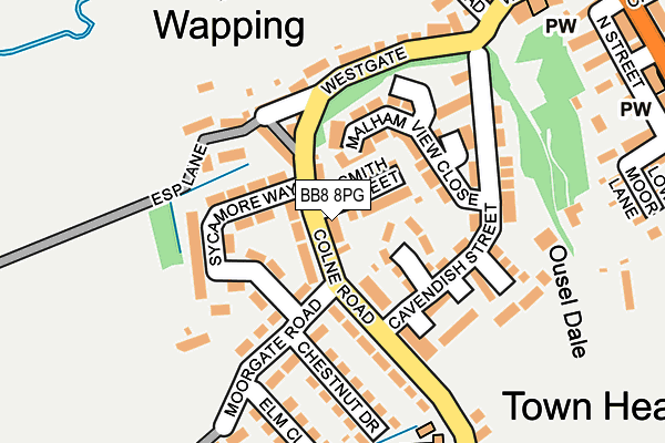 BB8 8PG map - OS OpenMap – Local (Ordnance Survey)