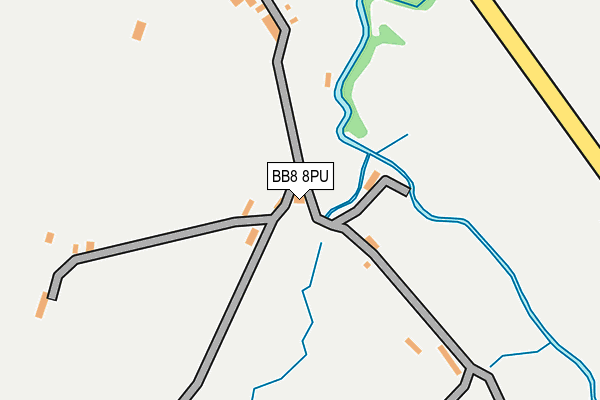 BB8 8PU map - OS OpenMap – Local (Ordnance Survey)