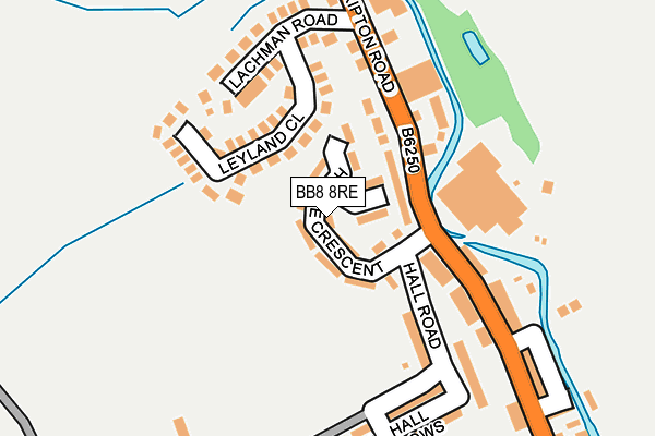 BB8 8RE map - OS OpenMap – Local (Ordnance Survey)