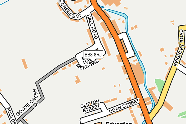 BB8 8RJ map - OS OpenMap – Local (Ordnance Survey)