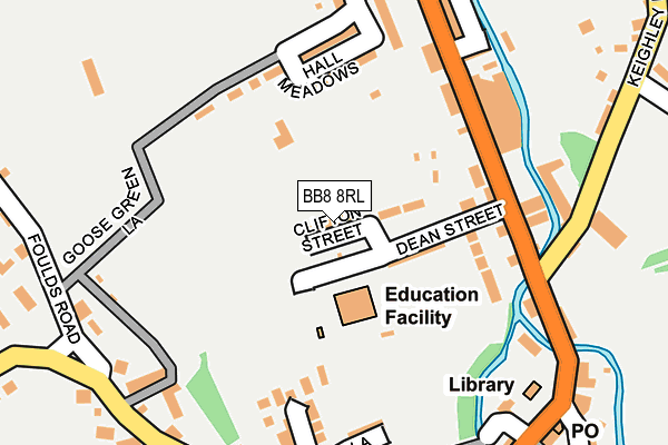 BB8 8RL map - OS OpenMap – Local (Ordnance Survey)