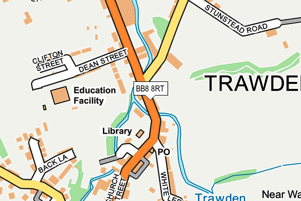 BB8 8RT map - OS OpenMap – Local (Ordnance Survey)