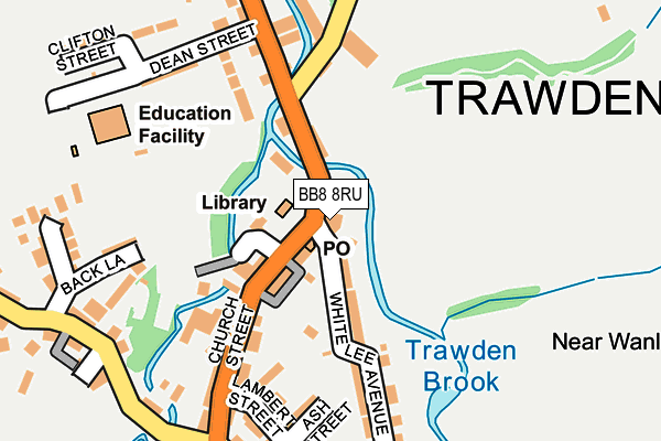 BB8 8RU map - OS OpenMap – Local (Ordnance Survey)