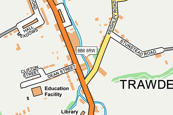 BB8 8RW map - OS OpenMap – Local (Ordnance Survey)