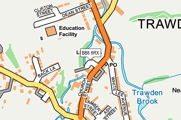 BB8 8RX map - OS OpenMap – Local (Ordnance Survey)