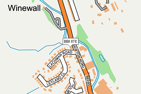 BB8 8TE map - OS OpenMap – Local (Ordnance Survey)