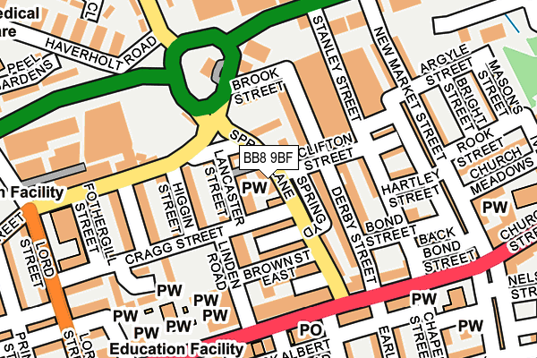 BB8 9BF map - OS OpenMap – Local (Ordnance Survey)