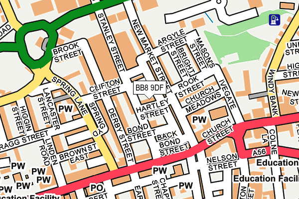 BB8 9DF map - OS OpenMap – Local (Ordnance Survey)