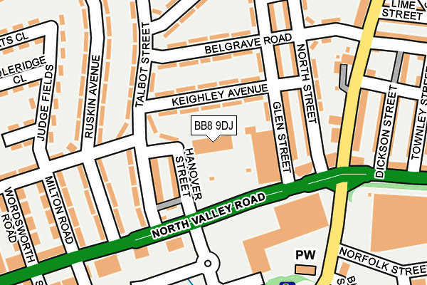 BB8 9DJ map - OS OpenMap – Local (Ordnance Survey)