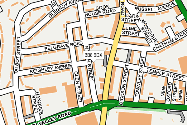 BB8 9DX map - OS OpenMap – Local (Ordnance Survey)