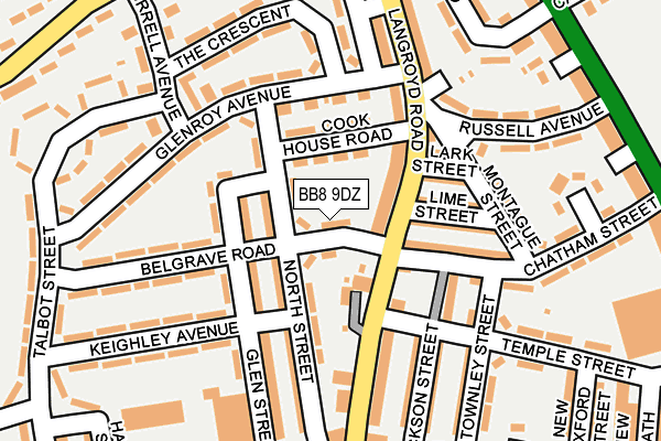 BB8 9DZ map - OS OpenMap – Local (Ordnance Survey)