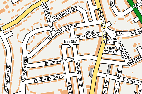 BB8 9EA map - OS OpenMap – Local (Ordnance Survey)