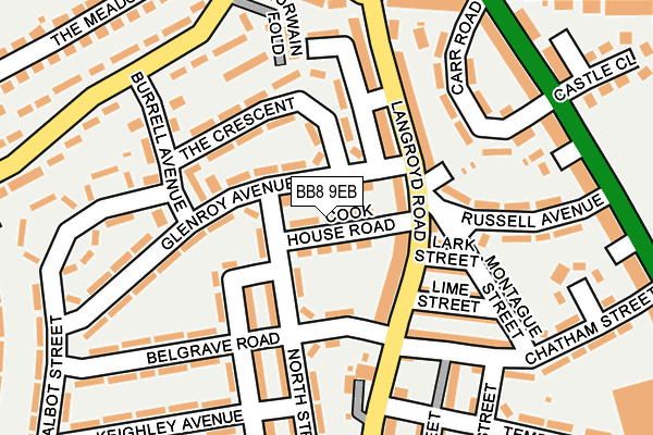 BB8 9EB map - OS OpenMap – Local (Ordnance Survey)