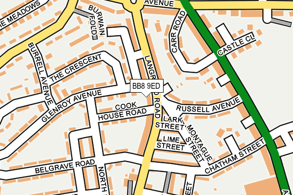 BB8 9ED map - OS OpenMap – Local (Ordnance Survey)