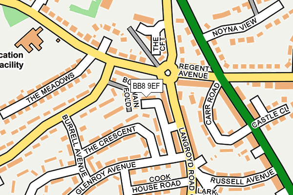 BB8 9EF map - OS OpenMap – Local (Ordnance Survey)