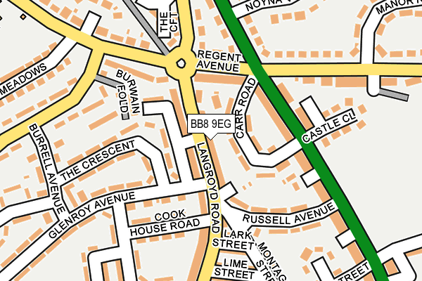 BB8 9EG map - OS OpenMap – Local (Ordnance Survey)