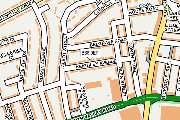 BB8 9EP map - OS OpenMap – Local (Ordnance Survey)