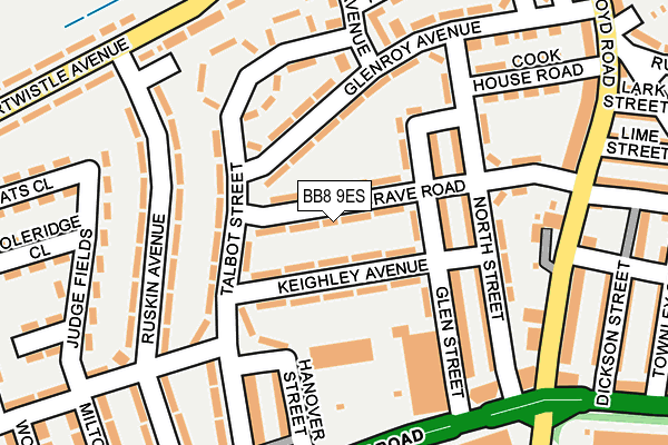 BB8 9ES map - OS OpenMap – Local (Ordnance Survey)