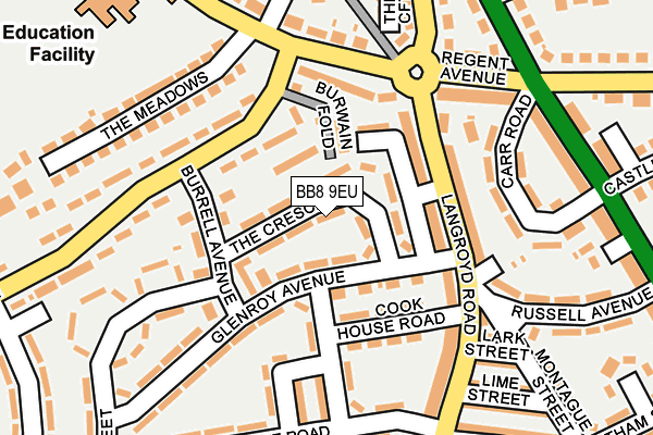 BB8 9EU map - OS OpenMap – Local (Ordnance Survey)