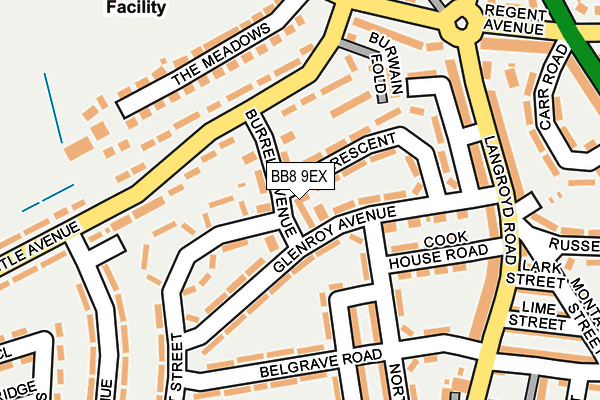 BB8 9EX map - OS OpenMap – Local (Ordnance Survey)