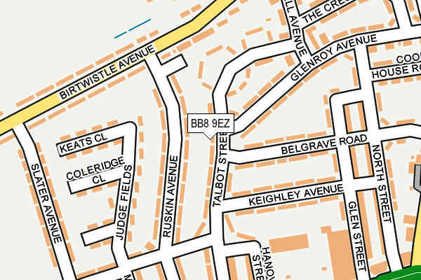BB8 9EZ map - OS OpenMap – Local (Ordnance Survey)