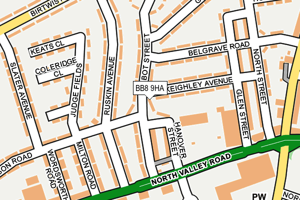 BB8 9HA map - OS OpenMap – Local (Ordnance Survey)