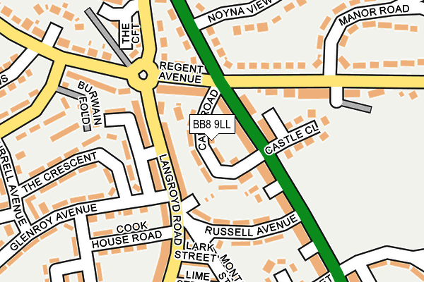 BB8 9LL map - OS OpenMap – Local (Ordnance Survey)