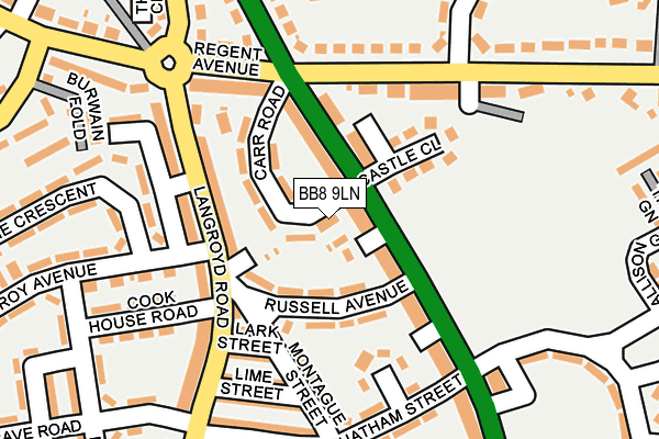 BB8 9LN map - OS OpenMap – Local (Ordnance Survey)