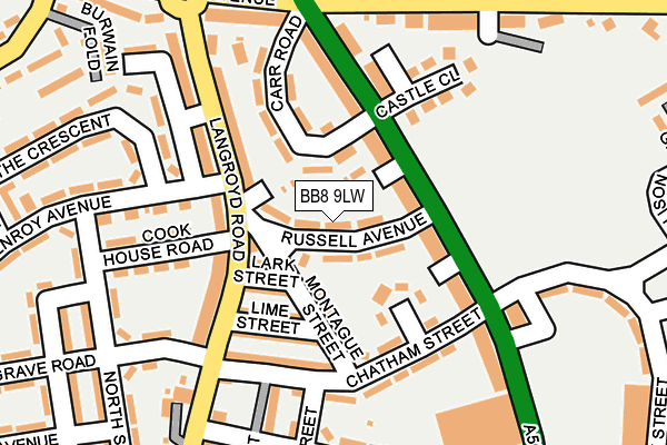 BB8 9LW map - OS OpenMap – Local (Ordnance Survey)