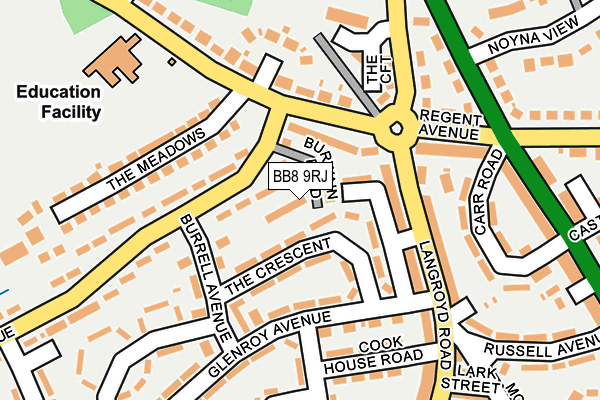 BB8 9RJ map - OS OpenMap – Local (Ordnance Survey)