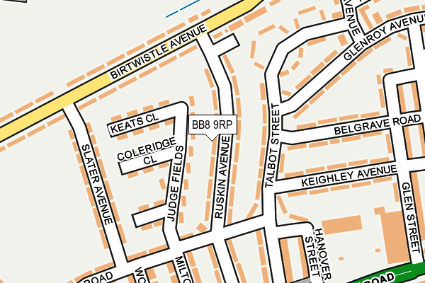 BB8 9RP map - OS OpenMap – Local (Ordnance Survey)