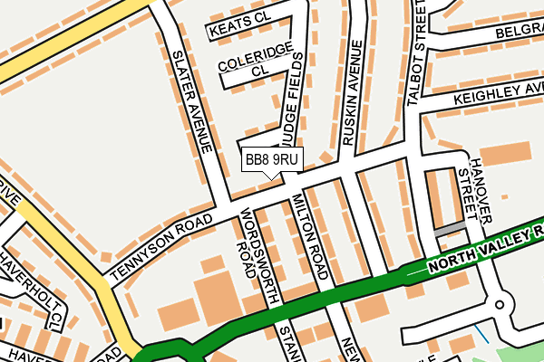 BB8 9RU map - OS OpenMap – Local (Ordnance Survey)