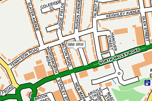BB8 9RW map - OS OpenMap – Local (Ordnance Survey)